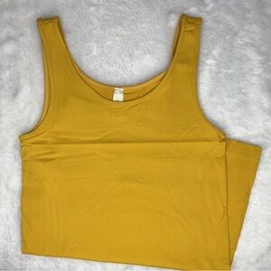 Yahada Mustard Fitted Sleeveless Tank Top